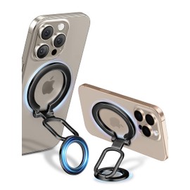 Calina Super Strong Double-Sided Magnet Compatible Smartphone Ring, Magsafe, Supports 3 Modes: Upright, Horizontal, Suspended, and Allows Both Hands Free; Smartphone Ring Magnet, 360° Rotation Angle