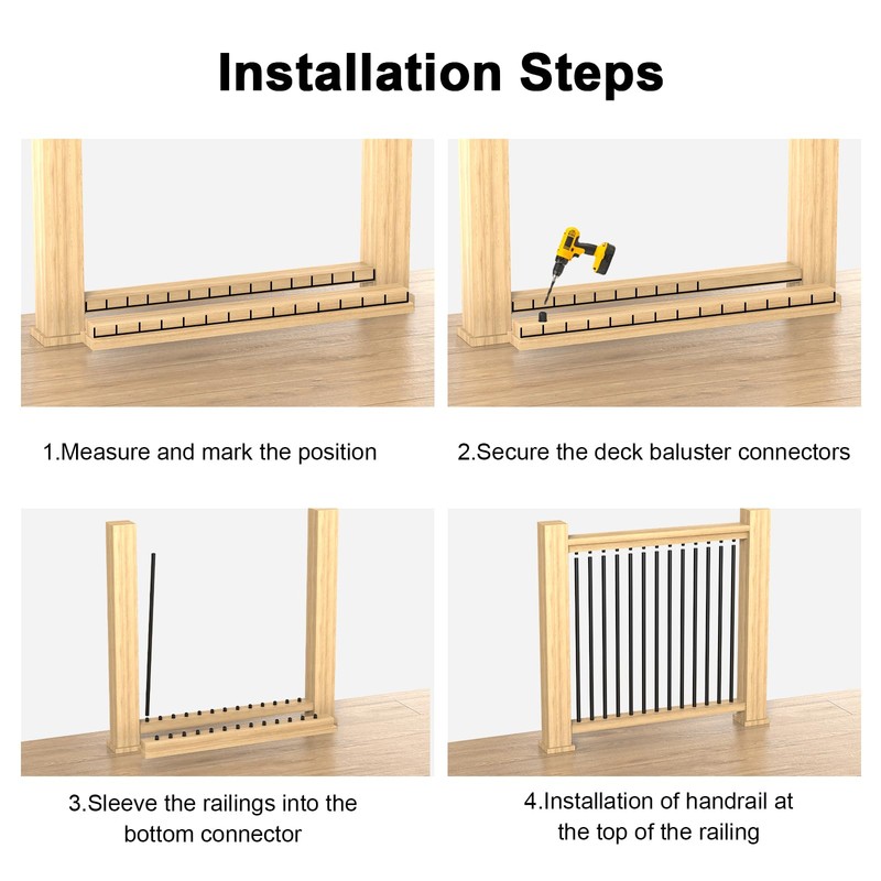 CKE 50 Pack 32" Round Aluminum Deck Balusters, 3/4" Diameter