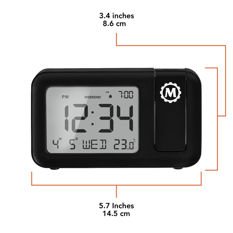 MARATHON Projection Clock with Large Display and Backlight