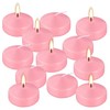 12 pcs 2-inch Floating Candles, Pink, smokeless and unscented, Burns