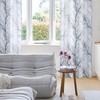 FMFUNCTEX Linen Semi Sheer Curtains for Bedroom, Blue White Curtains