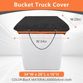 Cover for Bucket Truck Fits 1 Man Vinyl Buckets Double-Layer 600D Waterproof Oxford cloth Weather-Resistant,With Elasticated Cord Buckle,Bucket Truck Accessories 28" x 34"×10" Vinyl Bucket Cover