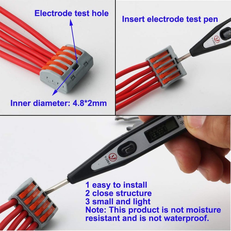 CESFONJER 16 Pcs Compact Splice Connector, One-Touch Connector for Stranded