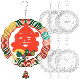Sublimation Wind Spinner Blanks, 6 Pack 10 Inch 3D Aluminum Metal Hanging Wind Spinner Bulk for Garden Yard Outdoor, Window Porch Decoration for Heat Press Transfer DIY