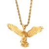COOLSTEELANDBEYOND Mens Womens Gold Color Flying Eagle Grabbing Snake Pendant