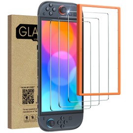 [Pack of 3] HATALKIN Glass Film, Compatible with Switch 2, Asahi Glass from Japan AGC, Anti-Glare Film, Alignment Frame, Tempered Glass Protective Film, 9H Super Hardness, Joycon Protection Design, HD