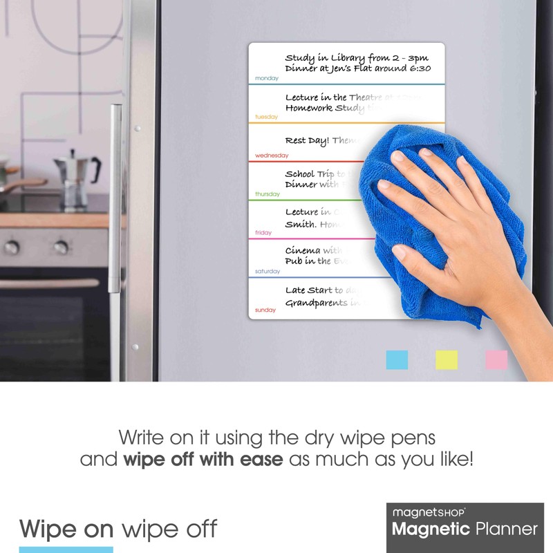 TMS A4 Magnetic Weekly Planner for Fridge, Whiteboard Planner Fridge