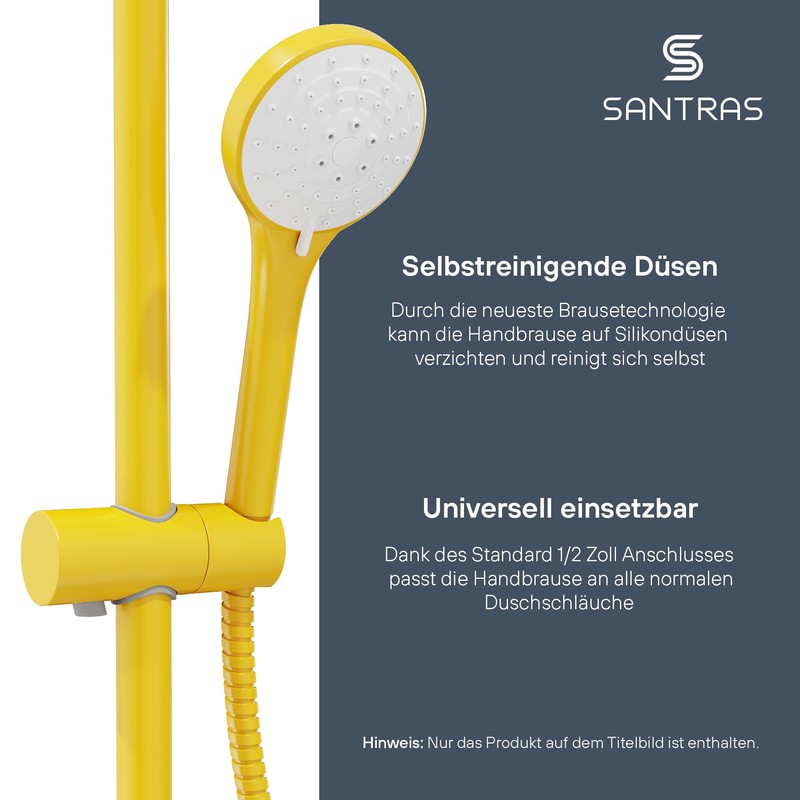 SANTRAS® Hand Held Shower Head with Triple Adjustable Shower Head