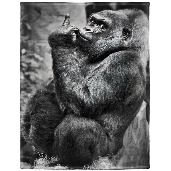 Rstick Rstick Gorilla Blanket Funny Animal Orangutan Fleece Blanket Soft