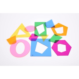 TickiT Jumbo Regular & Irregular Shapes - 12 Translucent Shapes - for Ages 3+ - Light Table Toys - Early Math Manipulative