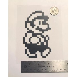 Unbranded Mario 8-bit BLACK vinyl decal NES retro pixel weatherproof dishwasher-saf