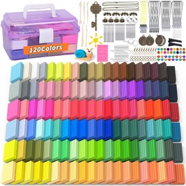 285 PCS Modeling Clay for Kids DIY Starter Kits,Polymer Clays 120 Colors, Oven Baked Model Clays, Non-Sticky Molding Clay with Sculpting Tools for Children Artists
