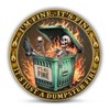 I'm Fine Skull in Burning Dumpster Challenge Coin