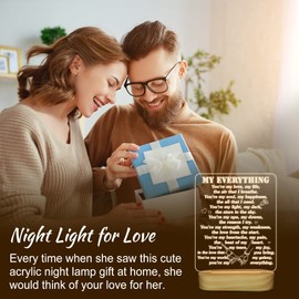 3D Illusion Lamp I Love You Night Light You are My Everything Gifts for Wife Husband Anniverysary Birthday Valentines Day