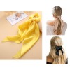 1Pc Yellow Women Girl Bow Satin Ribbon Ponytail Scarf Hair