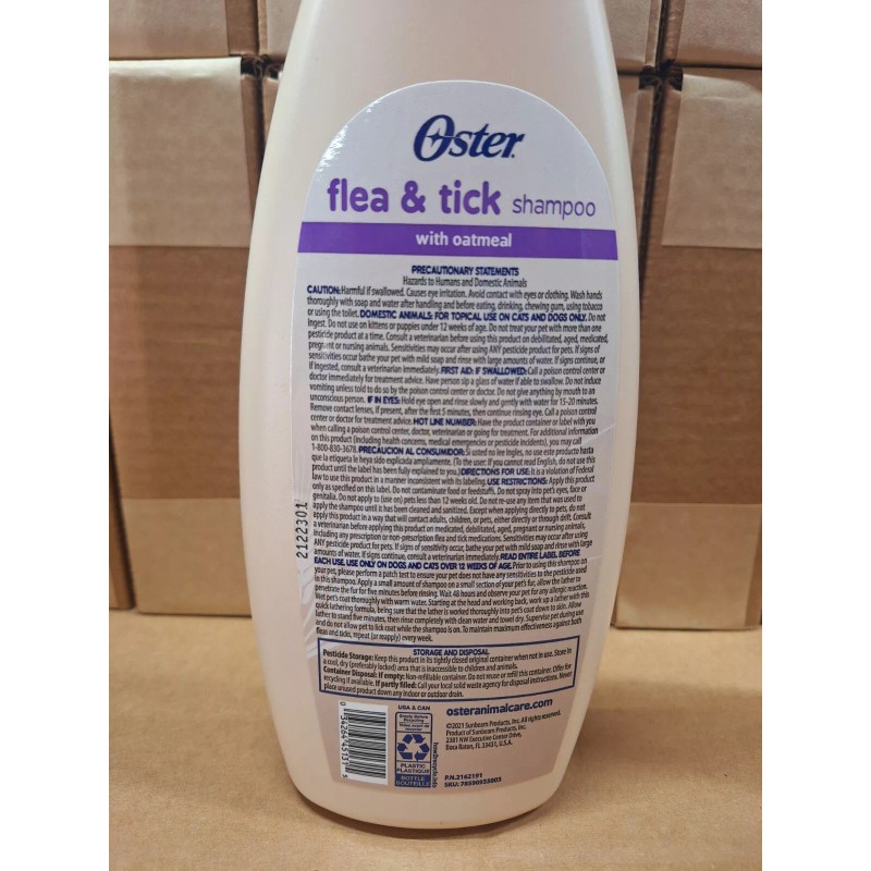 Oster Oatmeal Flea & Tick Shampoo 18 fl.oz X 8