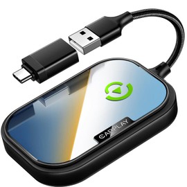 CarEase Wireless CarPlay Adapter for Apple iPhone, Converts Factory Wired CarPlay to Wireless CarPlay 2024 Upgrade Plug & Play Auto Connect Fast Easy Use for Cars from 2017 & iPhone iOS Dark Black