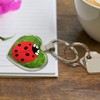 Lady Bug Ladybug Insect Keychain Heart Love Metal Key Chain