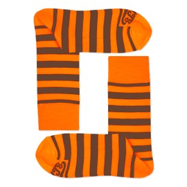 Dude. Your team socks. The OG Stripe Refresh (US, Alpha, One Size, Regular, Regular, Orange and Brown)