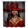 MESHELLY Red Black Girl Shower Curtain 60Wx72H African American Inspirational