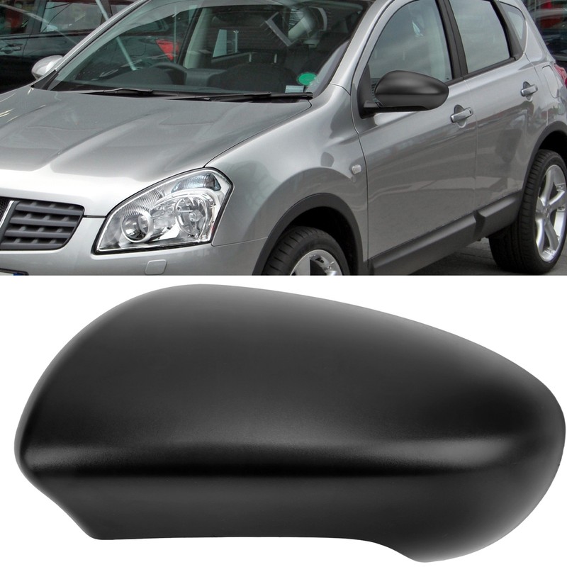 Door Rear View Mirror Cover Left Right Side ABS Black