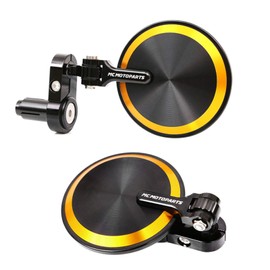 MC Motoparts Gold Reborn CNC Folding Bar End Mirrors – Compatible with 7/8" Handlebars, For MT-07 MT-09 MT-10 TMax 530 500 16 17 18 19 20 21 25 24 23 FZ-09 FZ-07 MT-09SP