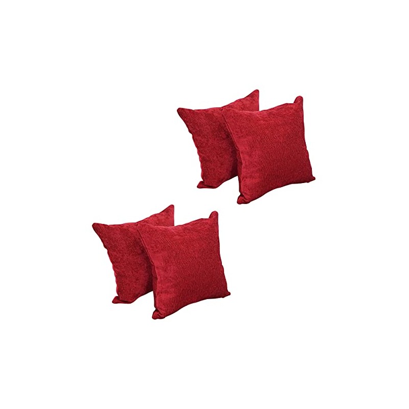 Blazing Needles Square Polyester Jacquard Throw Pillows, 17", Ashfield Claret