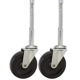 Ladder Caster Set of 2 | 2" Spring Loaded with 5/16" Threaded Stem
