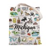BNQL Michigan Tote Bag Michigan State Gifts Michigan Landmark Gifts