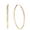 14k Yellow Gold Endless Hoop Earrings Round Flexible Thin Slim