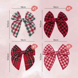 4 Pieces Striped Bow Hair Clips, Large Bow Hair Clips, Colorful Striped Hair Clips, Retro Women'S Hair Clips, Ele Bow Hair Accessories