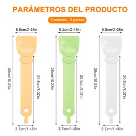 masoe Comedero Exprimidor de Barra de Gato, Cuchara Dispensadora Golosinas Húmedas Gatos - 3 Uds. Alimentador de Tiras para Gatos, Adecuado para Gatos Pequeños y Medianos (Amarillo + Verde + Beige)