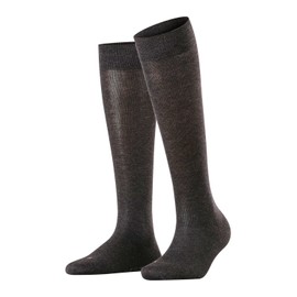 FALKE Women's Sensitive London W Kh Cotton With Soft Tops 1 Pair Knee-High Socks, Grey Anthracite Melange 3080, 5.5-8
