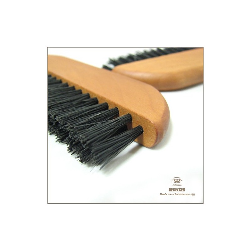 Redecker Portable Clothes Brush, 2 Rows of Flocking (Pig Hair)