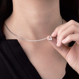 Candyfancy 1.0mm 18 inch 925 Sterling Silver 26 Small Letters Alphabet A-Z Initial Pendant Box Chain Necklace (J with Chain)