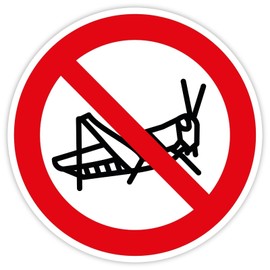 Sticker Prohibition Sign "No Insects" Film Sticker Practical Diameter 5-30 cm Made in Germany Size: Diameter 5 cm