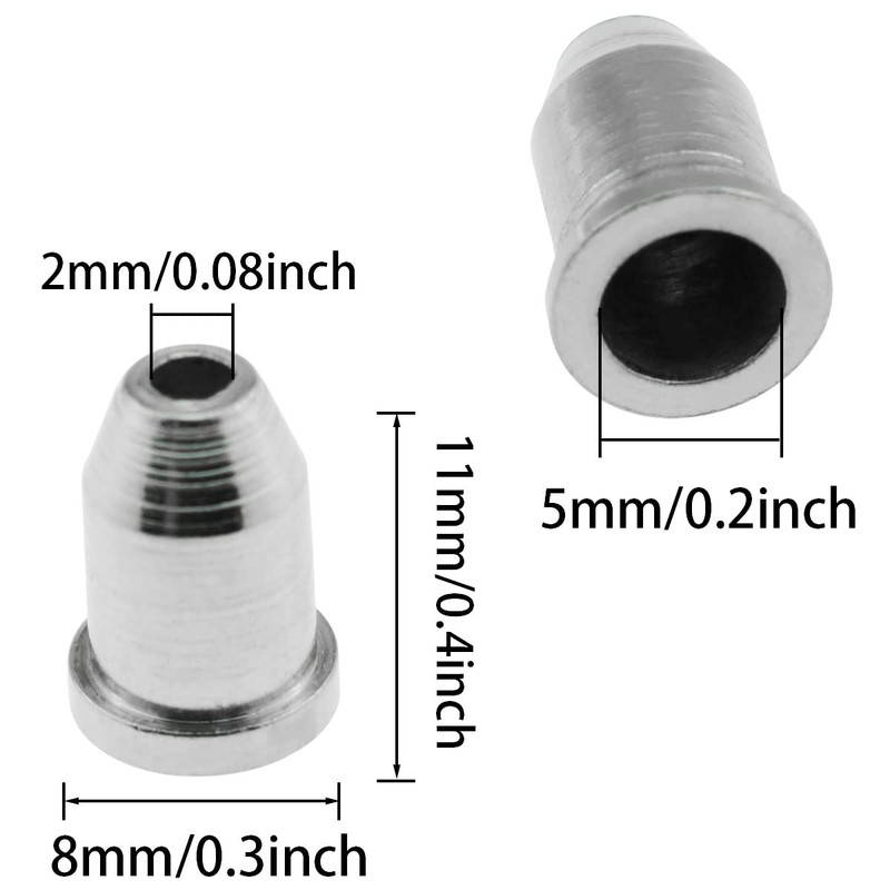 JJHXSM 6pcs Guitar String-Thru Ferrules Silver Bass String Ferrules Bushings