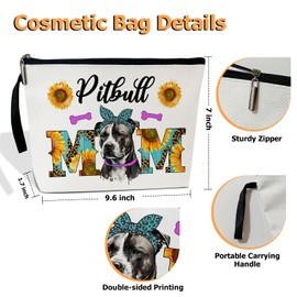 Pitbull Cosmetic Bags, Makeup Bag Toiletry Pouch for Women, Dog Lovers Gifts Birthday Gifts for Women Teen Friend Daughter, Small Makeup Bag with Zipper Travel Bag Pouches for Purse -RC06