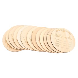 IWOWHERO 13Pcs Wooden Milestone Cards Durable Newborn Birth Announcement Photo Props with Beautiful Wood Grain for Monthly Growth Tracking and