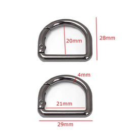Naisfei 10 Pcs Metal Spring Clasp D Shape Snap Clip Hook Spring Keyring Buckles, Buckles Clasp Clamps for Backpacks Handbag, D Ring for Hardware Bags Ring Hand DIY Accessories(Black)