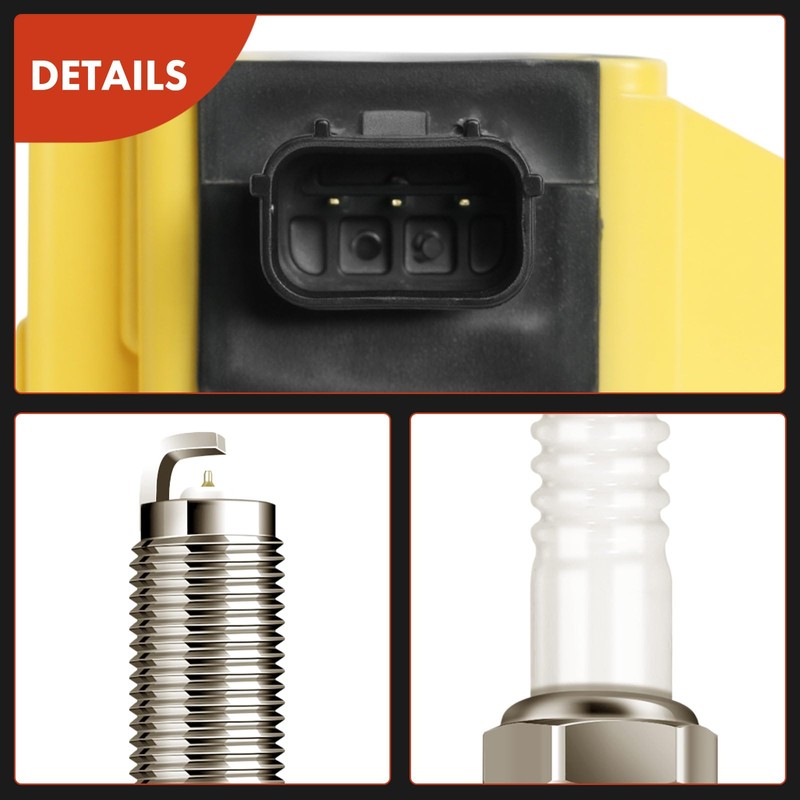A-Premium Yellow Set of 12 Ignition Coil Pack and Iridium