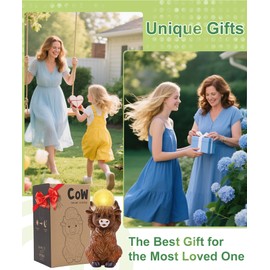 Philodwell Solar Highland Cow Statue for Garden Decor: Outdoor Sculpture with Ball Lights on Head Lawn Yard Porch Patio Balcony Ornaments - Gifts for Mom Grandma Women(Brown)