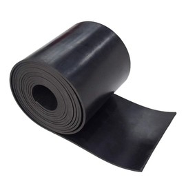 DOBTIM Neoprene Rubber Roll 1/8 (.125)" Thick X 5" Wide X 10' Long, Solid Rubber Strips Use for Gaskets DIY Material, Supports, Leveling, Sealing, Bumpers, Protection, Abrasion, Flooring, Black