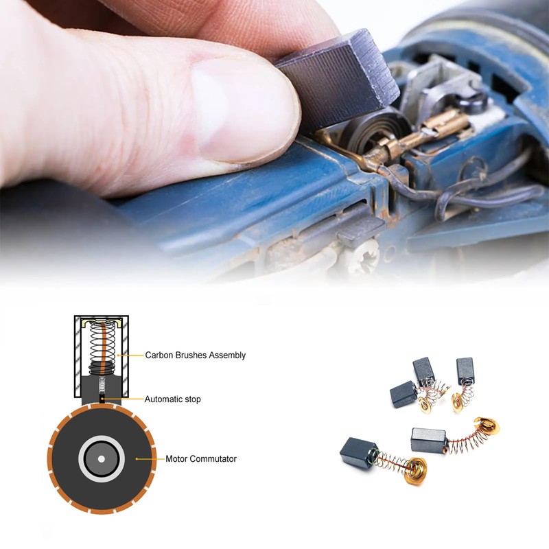RICHERI 60 Pcs Electric Motor Carbon Brushes 10 Different Sizes