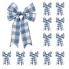 Meseey 12 Pcs Royal Blue and White Plaid Buffalo Plaid