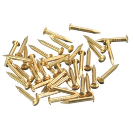 uxcell 40 Pcs Small Tiny Nails 2mmx15mm(DxL) Tiny Brass Nails Hardware Nails Small Nail for Wooden DIY Decorative Boxes Household Accessories, Brass Tone