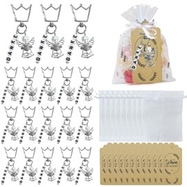 Guardian Angel Pendants, Pack of 30 Thank You Keyrings with Organza Bag, Gift Tags, Small Angel Pendants for Guest Gifts, Christening, Giveaways, Confirmation, Wedding, Thank You