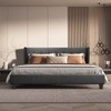 BONSOIR Queen Size Dark Grey Bed Frame Upholstered Traditional Low