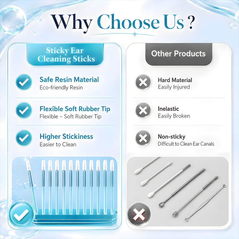 Sticky Ear Cleaning Stick,Sticky Ear Cleaners for Adults,Reusable Ear Cleaner