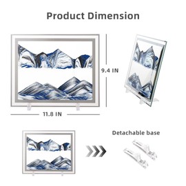 LCDOCLAK Moving Sand Art Picture (12 * 10 in),3D Hourglass Deep Sea Sandscape,3D Desktop Art for Home Office Decoration
